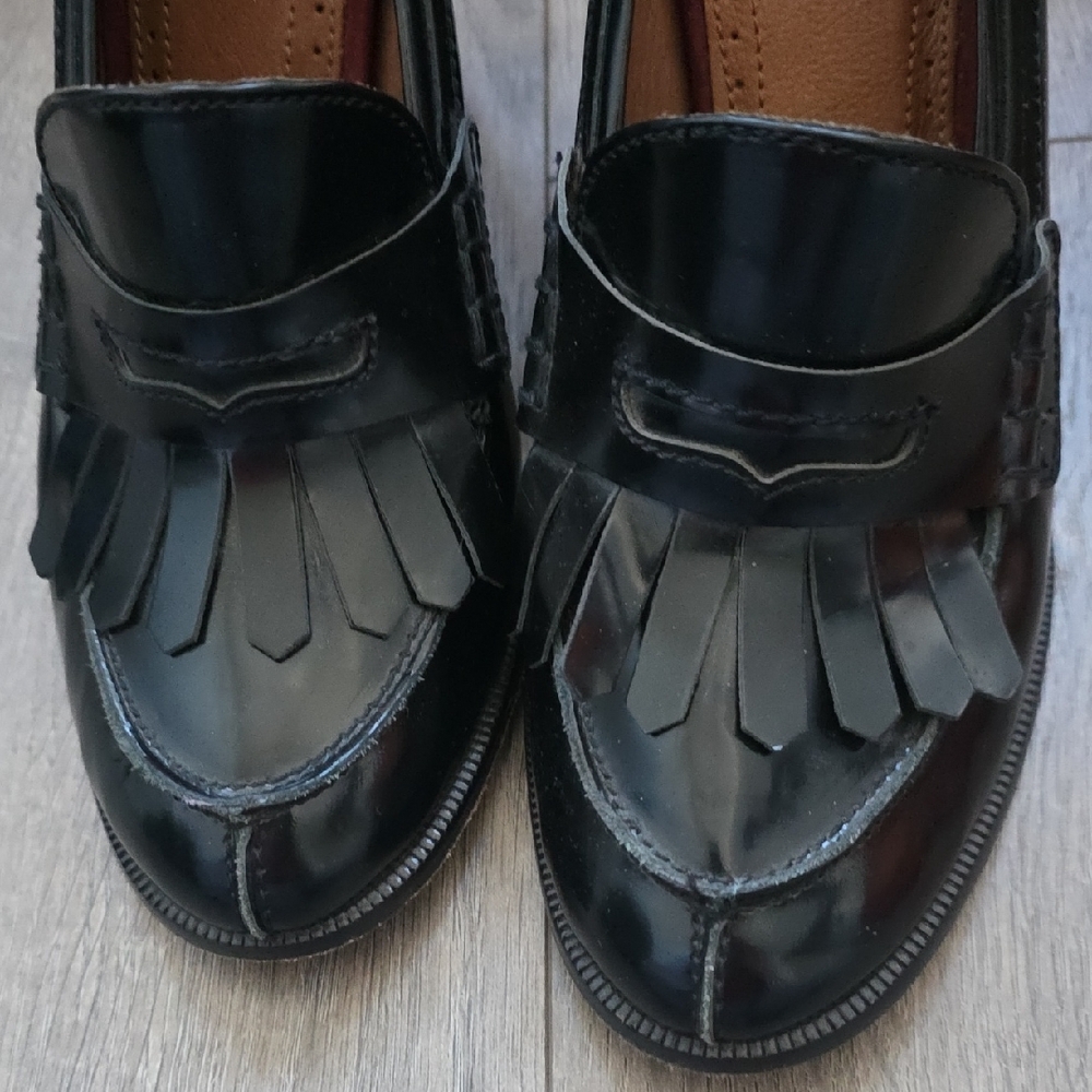 Massimo Dutti - Black Leather Heeled Loafers - Size 39 - Picture 7 of 10
